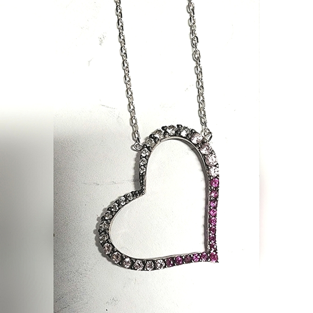 Sterling silver Dainty Heart necklace with cubic zirconia